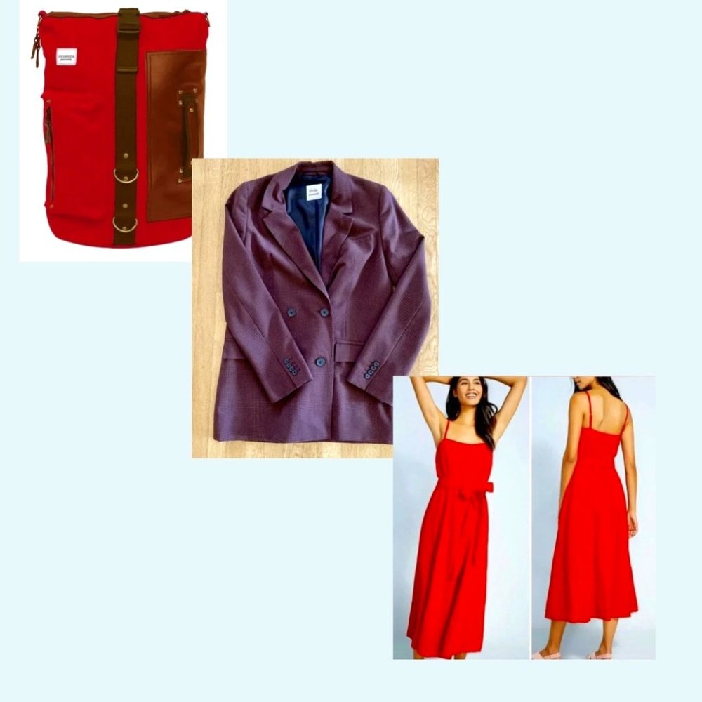 Mara Hoffman- Parisian curated outfit- Dress + Bag + Oversized blazer- Med/Large